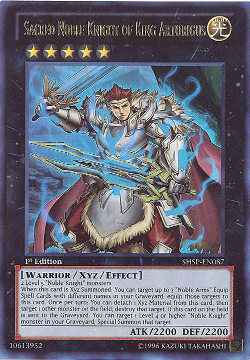 Yu-Gi-Oh Card - SHSP-EN087 - SACRED NOBLE KNIGHT OF KING ARTORIGUS (ultra rare holo)