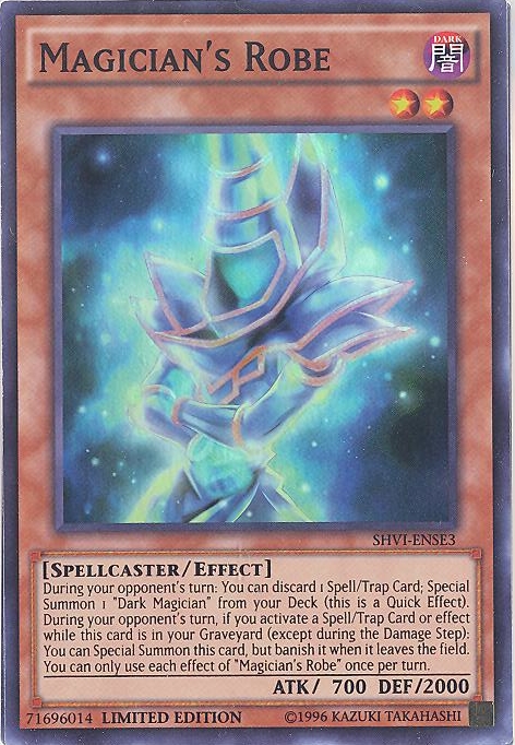 Yu-Gi-Oh Card - SHVI-ENSE3 - MAGICIAN'S ROBE (super rare holo)