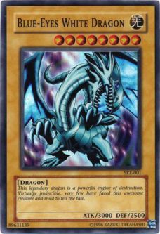 Yu-Gi-Oh Card - SKE-001 - BLUE EYES WHITE DRAGON (super rare holo)