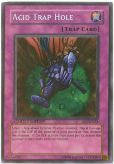 Yu-Gi-Oh Card - SOI-ENSE1 - ACID TRAP HOLE (secret rare holo)
