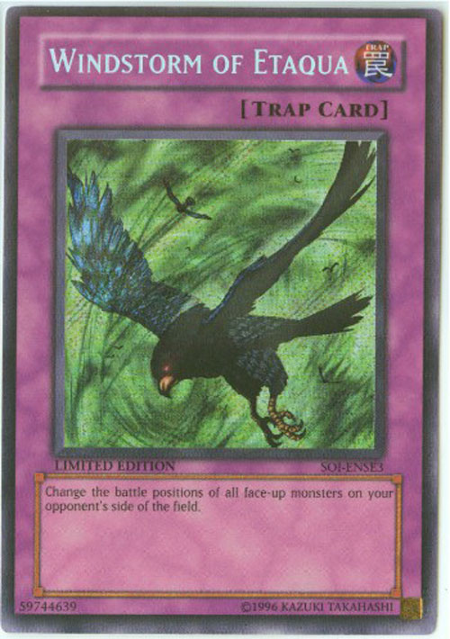 YuGiOh Card SOIENSE3 WINDSTORM OF ETAQUA (secret rare holo