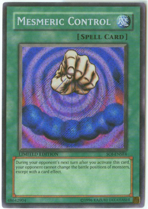 Yu-Gi-Oh Card - SOI-ENSE4 - MESMERIC CONTROL (secret rare holo)