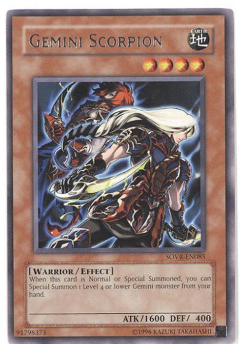 Yu-Gi-Oh Card - SOVR-EN085 - GEMINI SCORPION (rare): BBToyStore.com - Toys,  Plush, Trading Cards, Action Figures & Games online retail store shop sale
