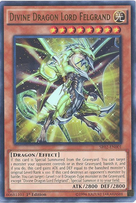 Yu-Gi-Oh Card - SR02-EN001 - DIVINE DRAGON LORD FELGRAND (ultra rare holo)