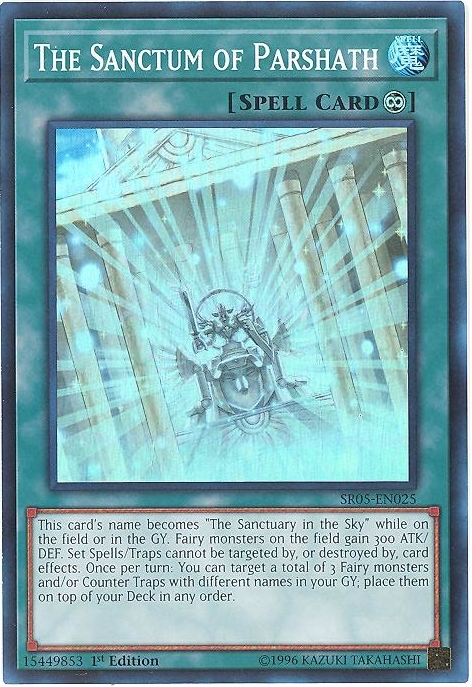 Yu-Gi-Oh Card - SR05-EN025 - THE SANCTUM OF PARSHATH (super rare holo): BBToyStore.com - Toys, Plush, Trading Cards, Action Figures & Games online retail store shop sale Yu-Gi-Oh Card - SR05-EN025 - THE SANCTUM OF PARSHATH (super rare holo): BBToyStore.com - Toys, Plush, Trading Cards, Action Figures & Games online retail store shop sale