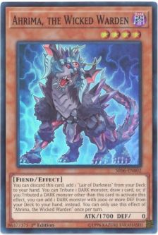 Yu-Gi-Oh Card - SR06-EN002 - AHRIMA, THE WICKED WARDEN (super rare holo)