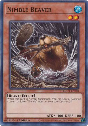 Yu-Gi-Oh Card - EGO1-EN018 - NIMBLE BEAVER (common): BBToyStore.com - Toys,  Plush, Trading Cards, Action Figures & Games online retail store shop sale