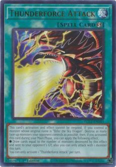 Yu-Gi-Oh Card - EGS1-EN003 - THUNDERFORCE ATTACK (ultra rare holo)