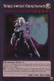 Yu-Gi-Oh Card - NKRT-EN007 - NOBLE KNIGHT GWALCHAVAD (platinum rare)