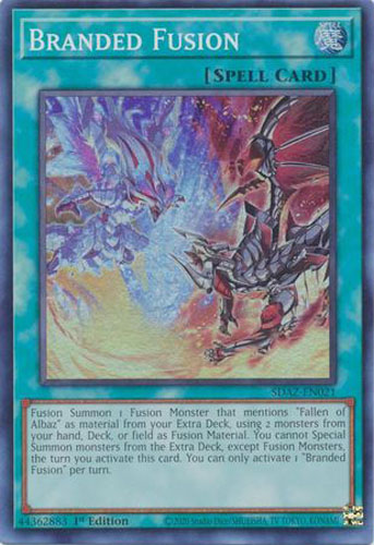 Yu-Gi-Oh Card - SDAZ-EN021 - BRANDED FUSION (super rare holo):  BBToyStore.com - Toys, Plush, Trading Cards, Action Figures & Games online  retail store shop sale
