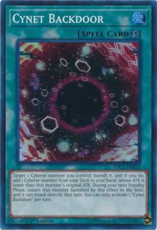 Yu-Gi-Oh Card - SDCL-EN023 - CYNET BACKDOOR (super rare holo)