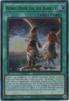 Yu-Gi-Oh Card - SDFC-EN027 - WINDS OVER THE ICE BARRIER (ultra rare holo)