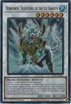 Yu-Gi-Oh Card - SDFC-EN042 - DEWLOREN, TIGER KING OF THE ICE BARRIER (ultra rare holo)