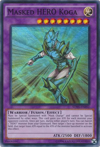 Yu-Gi-Oh Card - SDHS-EN042 - MASKED HERO KOGA (super rare holo):  BBToyStore.com - Toys, Plush, Trading Cards, Action Figures & Games online  retail store shop sale