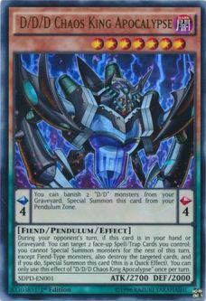 Yu-Gi-Oh Card - SDPD-EN001 - D/D/D CHAOS KING APOCALYPSE (ultra rare holo)