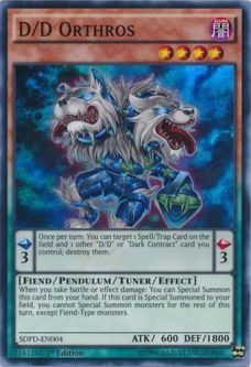 Yu-Gi-Oh Card - SDPD-EN004 - D/D ORTHROS (super rare holo)