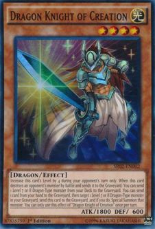 Yu-Gi-Oh Card - SR02-EN002 - DRAGON KNIGHT OF CREATION (super rare holo)