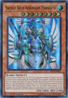 Yu-Gi-Oh Card - SR05-EN001 - SACRED ARCH-AIRKNIGHT PARSHATH (ultra rare holo)