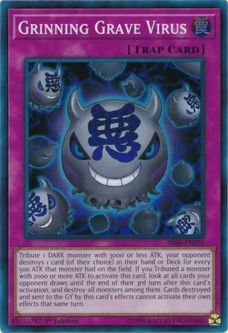 Yu-Gi-Oh Card - SR06-EN030 - GRINNING GRAVE VIRUS (super rare holo)