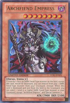 Yu-Gi-Oh Card - STBL-ENSP1 - ARCHFIEND EMPRESS (ultra rare holo)