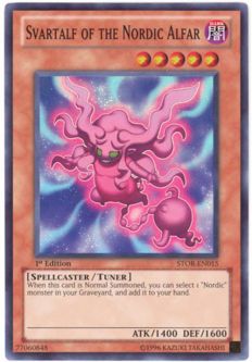 Yu-Gi-Oh Card - STOR-EN015 - SVARTALF OF THE NORDIC ALFAR (super rare holo)