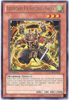 Yu-Gi-Oh Card - STOR-EN022 - LEGENDARY SIX SAMURAI - KAGEKI (rare)