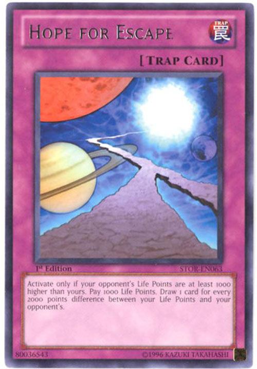 Yu-Gi-Oh Card - STOR-EN063 - HOPE FOR ESCAPE (rare)