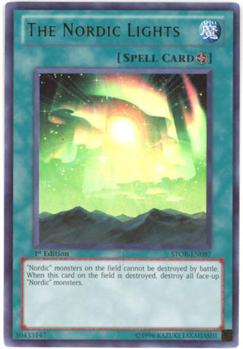 Yugioh STOR-EN087 Unlimited Edition Ultimate Rare The Nordic Lights Nm