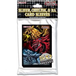Konami Yu-Gi-Oh! Deck Protector Sleeves - EGYPTIAN GOD CARDS (Slifer, Obelisk & Ra)(50 Sleeves)