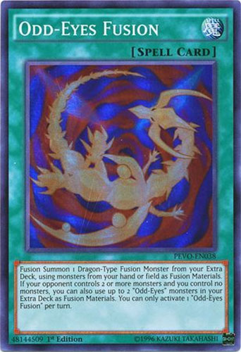 Yu-Gi-Oh Card - PEVO-EN038 - ODD-EYES FUSION (super rare holo):  BBToyStore.com - Toys, Plush, Trading Cards, Action Figures & Games online  retail store shop sale