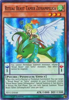 Yu-Gi-Oh Card - PEVO-EN048 - RITUAL BEAST TAMER ZEFRAMPILICA (super rare holo)