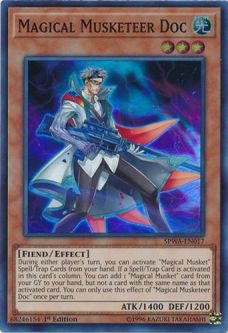 Yu-Gi-Oh Card - SPWA-EN017 - MAGICAL MUSKETEER DOC (super rare holo)