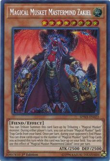 Yu-Gi-Oh Card - SPWA-EN022 - MAGICAL MUSKET MASTERMIND ZAKIEL (super rare holo)
