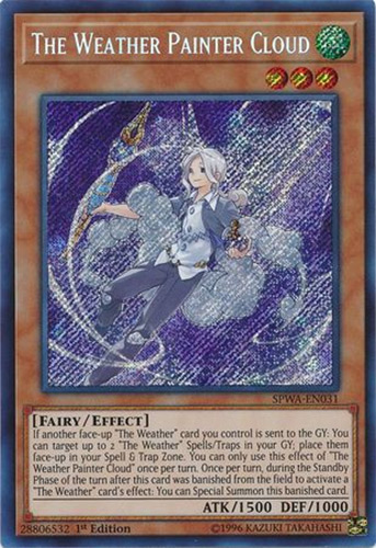 Yu-Gi-Oh Card - SPWA-EN031 - THE WEATHER PAINTER CLOUD (secret rare holo)