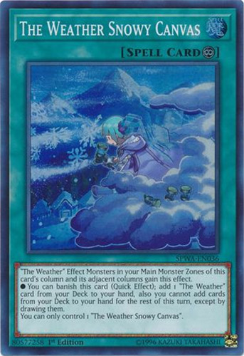 Yu-Gi-Oh Card - SPWA-EN036 - THE WEATHER SNOWY CANVAS (super rare holo): BBToyStore.com - Toys, Plush, Trading Cards, Action Figures & Games online retail store shop sale Yu-Gi-Oh Card - SPWA-EN036 - THE WEATHER SNOWY CANVAS (super rare holo): BBToyStore.com - Toys, Plush, Trading Cards, Action Figures & Games online retail store shop sale