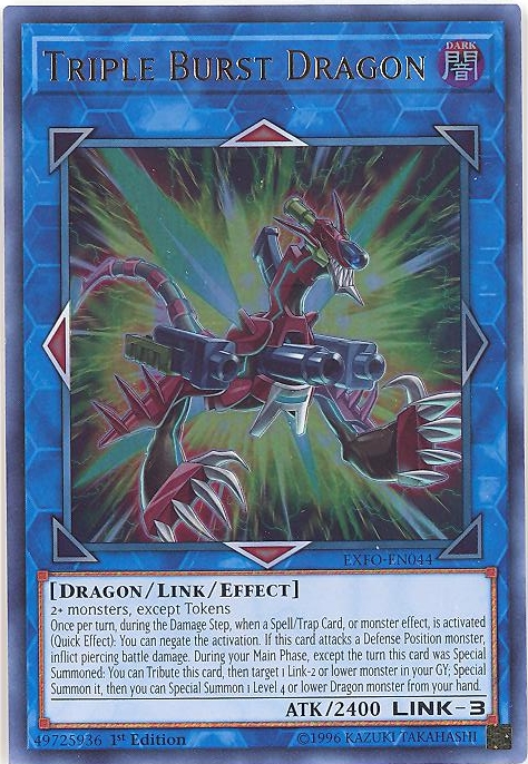 Yu-Gi-Oh Card - EXFO-EN044 - TRIPLE BURST DRAGON (ultra rare holo)