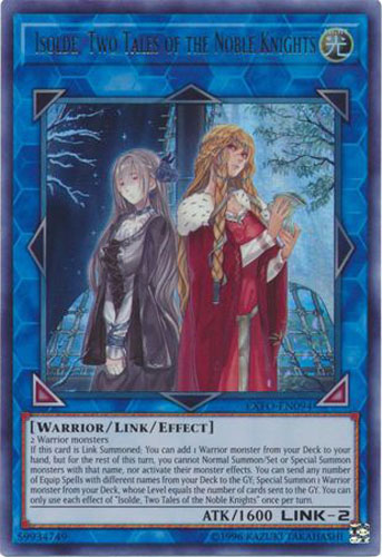 Yu-Gi-Oh Card - EXFO-EN094 - ISOLDE, TWO TALES OF THE NOBLE KNIGHTS (ultra rare holo)