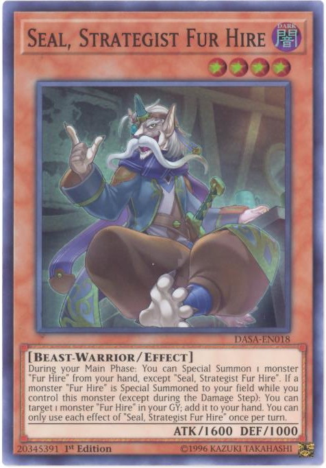 Yu-Gi-Oh! Seal, Strategist Fur Hire Card - MP19-EN248 Common 1st Edition - From 2019 Gold Sarcophagus Tin Mega Pack