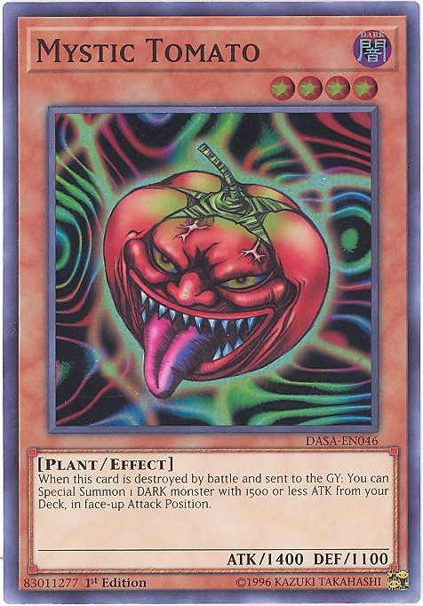 Yu-Gi-Oh Card - DASA-EN046 - MYSTIC TOMATO (super rare holo)