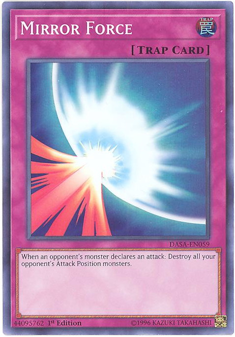 Yu-Gi-Oh Card - DASA-EN059 - MIRROR FORCE (super rare holo