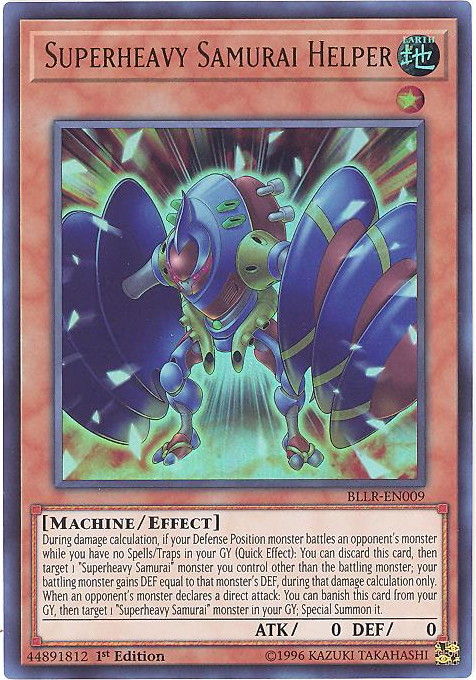Yu-Gi-Oh Card - BLLR-EN009 - SUPERHEAVY SAMURAI HELPER (ultra rare holo): BBToyStore.com - Toys, Plush, Trading Cards, Action Figures & Games online retail store shop sale Yu-Gi-Oh Card - BLLR-EN009 - SUPERHEAVY SAMURAI HELPER (ultra rare holo): BBToyStore.com - Toys, Plush, Trading Cards, Action Figures & Games online retail store shop sale