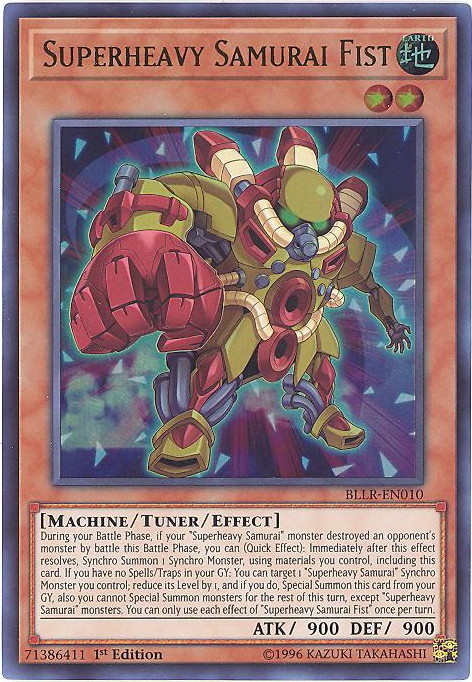Yu-Gi-Oh Card - BLLR-EN010 - SUPERHEAVY SAMURAI FIST (ultra rare holo):  BBToyStore.com - Toys, Plush, Trading Cards, Action Figures & Games online  retail store shop sale