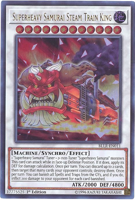 Yu-Gi-Oh Card - BLLR-EN011 - SUPERHEAVY SAMURAI STEAM TRAIN KING (ultra rare holo)