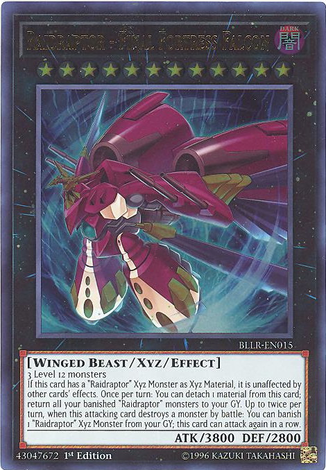Yu-Gi-Oh Card - BLLR-EN015 - RAIDRAPTOR - FINAL FORTRESS FALCON (ultra ...