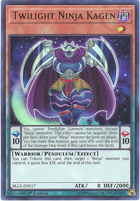YuGiOh Battles of Legend: Light's Revenge Ultra Rare Twilight Ninja Kagen BLLR-EN017