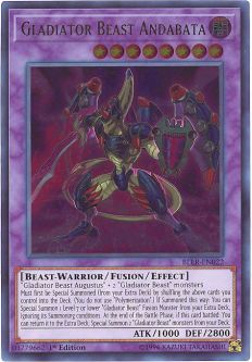 Yu-Gi-Oh Card - BLLR-EN022 - GLADIATOR BEAST ANDABATA (ultra rare holo)