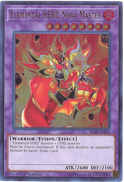 Yu-Gi-Oh Card - BLLR-EN056 - ELEMENTAL HERO NOVA MASTER (ultra rare holo)