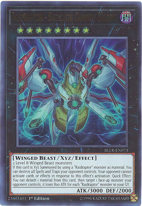Yu-Gi-Oh Card - BLLR-EN073 - RAIDRAPTOR - SATELLITE CANNON FALCON