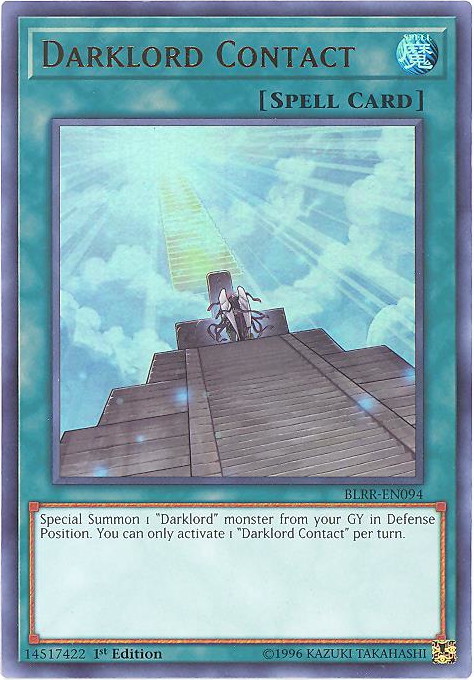 Yu-Gi-Oh Card - BLRR-EN094 - DARKLORD CONTACT (ultra rare holo):  BBToyStore.com - Toys, Plush, Trading Cards, Action Figures & Games online  retail store shop sale