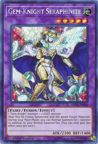 Yu-Gi-Oh Card - SHVA-EN048 - GEM-KNIGHT SERAPHINITE (secret rare holo)